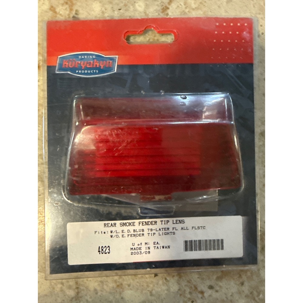 Kuryakyn‎ 4823 Rear Smoke Fender Tip Lens for 79-Later FL FLSTC Red Smoked